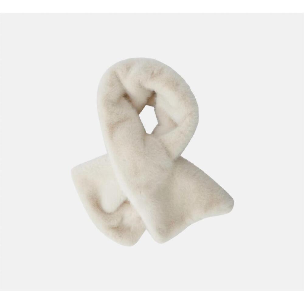 NEW OUI faux fur stole in whitecap grey